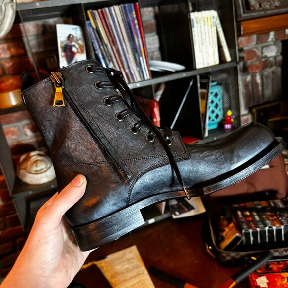 $1198 JOHN VARVATOS 25th Anniversary 525 COMBAT BOOTS (sz 8.5) - Picture 12 of 16